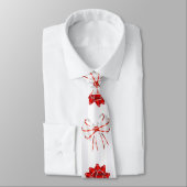 Niedliches Rot und Weiß | Weißer Hintergrund Krawatte (Gebunden)