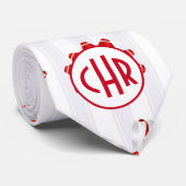 Niedliches Rot und Weiß | Weißer Hintergrund Krawatte (Gerollt)