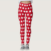 Niedliches Rot-Weiß-Polka-Dottern-Muster Leggings (Vorderseite)