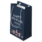 Niedliches Rot-Weiß und Blau 4. Juli Party Kleine Geschenktüte (Rückseite Schrägansicht)