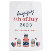 Niedliches Rot-Weiß und Blau 4. Juli Party Mittlere Geschenktüte (Vorderseite)