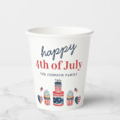 Niedliches Rot-Weiß und Blau 4. Juli Party Pappbecher (Vorderseite)