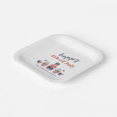 Niedliches Rot-Weiß und Blau 4. Juli Party Pappteller (Gewinkelt)