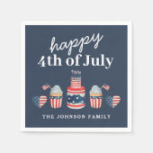 Niedliches Rot-Weiß und Blau 4. Juli Party Serviette (Vorderseite)