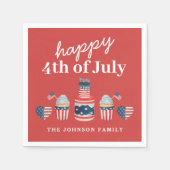 Niedliches Rot-Weiß und Blau 4. Juli Party Serviette (Vorderseite)