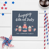 Niedliches Rot-Weiß und Blau 4. Juli Party Serviette