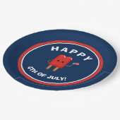 Niedliches Rot, Weiß und Blau Popsikel 4. Juli Pappteller (Schrägansicht)