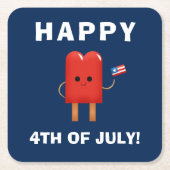 Niedliches Rot, Weiß und Blau Popsikel 4. Juli Rechteckiger Pappuntersetzer (Vorderseite)