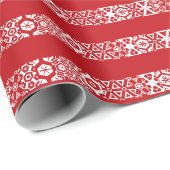 Niedliches, rot-weißes, gestreiftes Weihnachtsmust Geschenkpapier (Rolleneckpunkt)