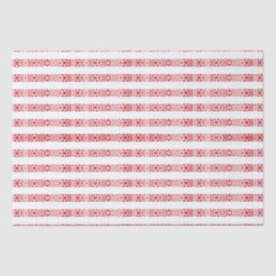 Niedliches rot-weißes Spitzenmuster Weihnachten Seidenpapier