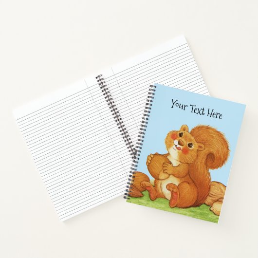 Niedliches Rotbraunes Eichhörnchen aus Gras Nuts A Notizblock (Innenseite)
