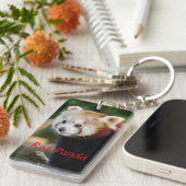 Niedliches roter Panda-Foto Schlüsselanhänger (Vorderseite rechts)