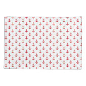 Niedliches rotes Anchormuster Kissenbezug (Rückseite)