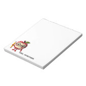 Niedliches rotes Apfelzeichen mit Bleistift-Lehrer Notizblock (Rotiert)