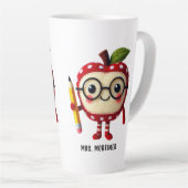 Niedliches rotes Apfelzeichen mit dem Namen des Bl Milchtasse (Rechte Ecke)