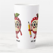 Niedliches rotes Apfelzeichen mit dem Namen des Bl Milchtasse (Vorderseite)