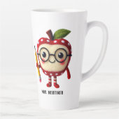 Niedliches rotes Apfelzeichen mit dem Namen des Bl Milchtasse (Rechts)