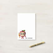 Niedliches rotes Apfelzeichen mit dem Namen des Bl Post-it Klebezettel (Auf Schreibtisch)