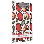 Niedliches rotes Apple-Muster - Anpassbare Lehrer Klemmbrett (Rechts)