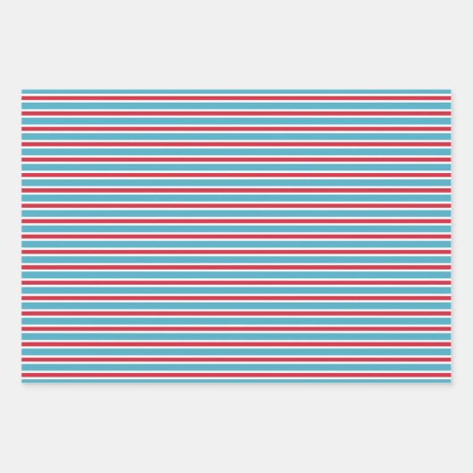 Niedliches rotes blaues Krankenpflegemuster Geschenkpapier Set (Vorderseite 3)