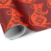 Niedliches Rotes Chinesisches Rattenpapier Neujahr Geschenkpapier (Rolleneckpunkt)