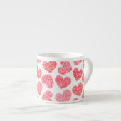Niedliches rotes doodled Herz - Valentinstag Muste Espressotasse (Vorderseite Rechts)