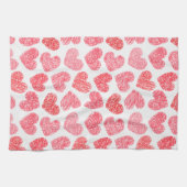 Niedliches rotes doodled Herz - Valentinstag Muste Geschirrtuch (Horizontal)