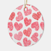 Niedliches rotes doodled Herz - Valentinstag Muste Keramikornament (Links)