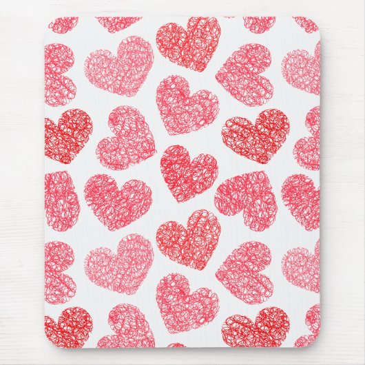 Niedliches rotes doodled Herz - Valentinstag Muste Mousepad (Vorne)