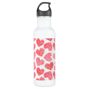 Niedliches rotes doodled Herz - Valentinstag Muste Trinkflasche
