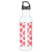 Niedliches rotes doodled Herz - Valentinstag Muste Trinkflasche (Rückseite)
