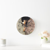 Niedliches Rotes Eichhörnchen auf einem Baumposter Runde Wanduhr (Zuhause)