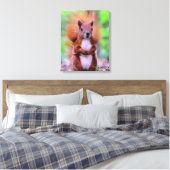 Niedliches Rotes Eichhörnchen-Foto Leinwanddruck (Insitu (Schlafzimmer))