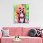 Niedliches Rotes Eichhörnchen-Foto Leinwanddruck (Insitu (Wohnzimmer))
