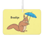 Niedliches Rotes Eichhörnchen mit Cartoon Autolufterfrischer (Rückseite)