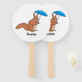 Niedliches Rotes Eichhörnchen mit Cartoon Fächer (Vorne und Hinten)