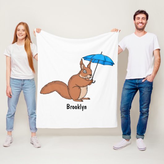 Niedliches Rotes Eichhörnchen mit Cartoon Fleecedecke (Beispiel)