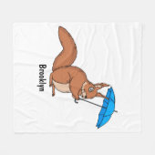 Niedliches Rotes Eichhörnchen mit Cartoon Fleecedecke (Vorderseite (Horizontal))