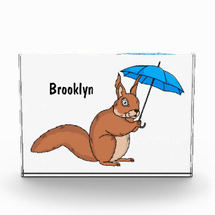 Niedliches Rotes Eichhörnchen mit Cartoon Fotoblock