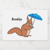 Niedliches Rotes Eichhörnchen mit Cartoon Lebensmitteletikett (Einzelnes Label)