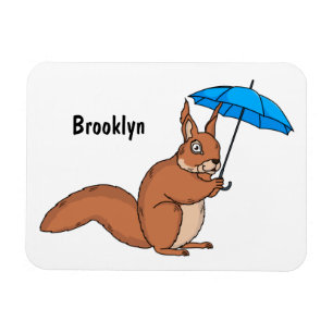Niedliches Rotes Eichhörnchen mit Cartoon Magnet