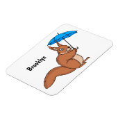 Niedliches Rotes Eichhörnchen mit Cartoon Magnet (Linke Seite)