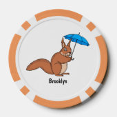 Niedliches Rotes Eichhörnchen mit Cartoon Pokerchips (Rückseite)