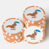Niedliches Rotes Eichhörnchen mit Cartoon Pokerchips (Stapel)