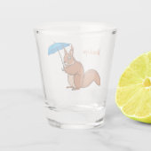Niedliches Rotes Eichhörnchen mit Cartoon Schnapsglas (Rückseite)