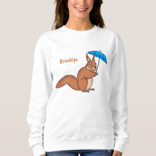 Niedliches Rotes Eichhörnchen mit Cartoon Sweatshirt