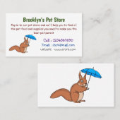 Niedliches Rotes Eichhörnchen mit Cartoon Visitenkarte (Vorne/Hinten)