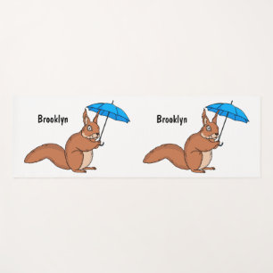 Niedliches Rotes Eichhörnchen mit Cartoon Yogamatte