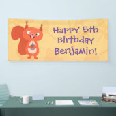 Niedliches Rotes Eichhörnchen personalisiert Carto Banner (Messe)