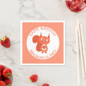 Niedliches Rotes Eichhörnchen personalisiert Carto Serviette (Beispiel)